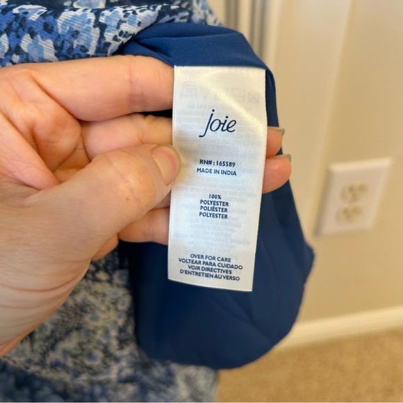 Joie Blue Parisian Paisley Watercolor Boho Dress Large Long Sleeve L - Picture 14 of 15